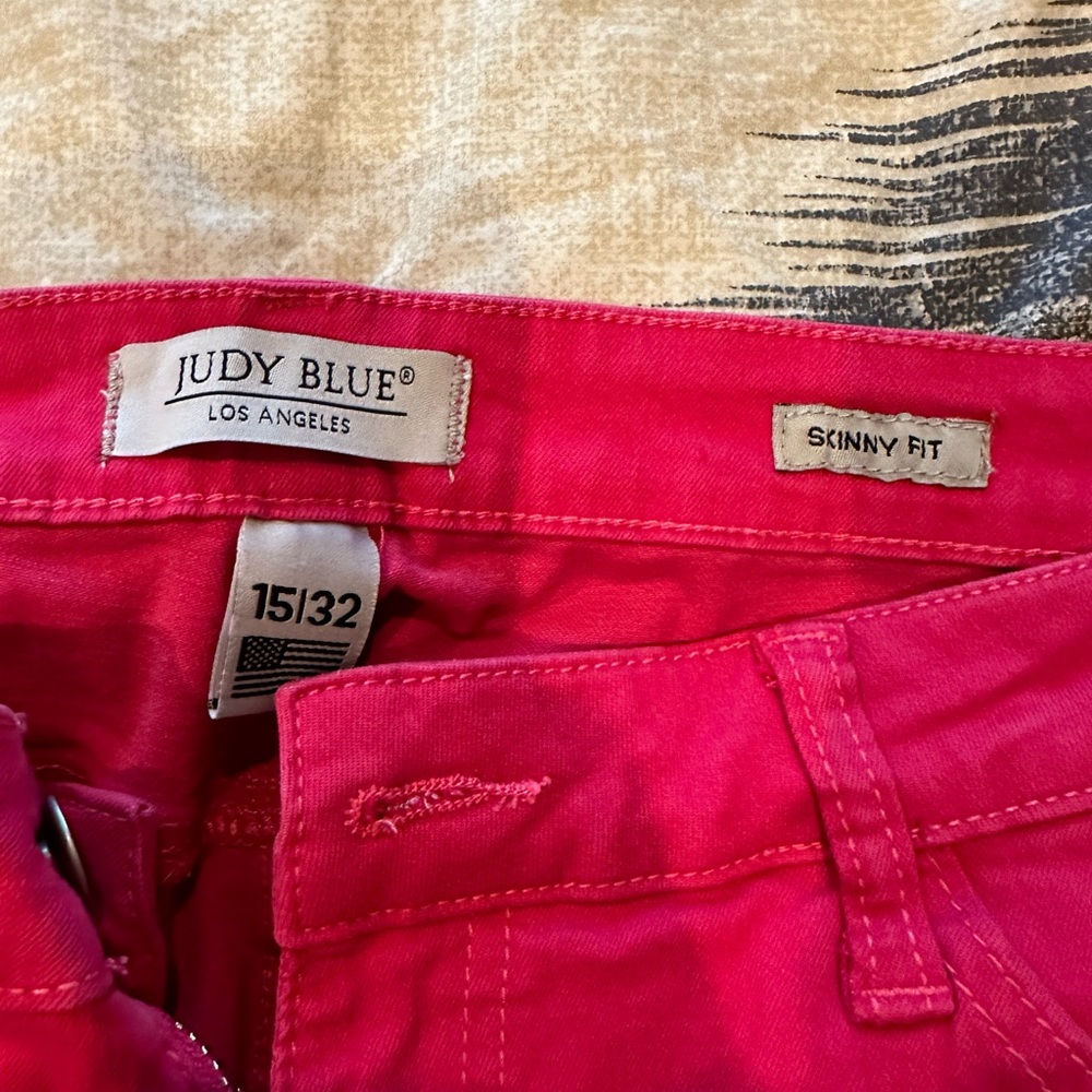 Judy Blue Women's Skinny Pants in Bold Pink - Picture 2 of 2